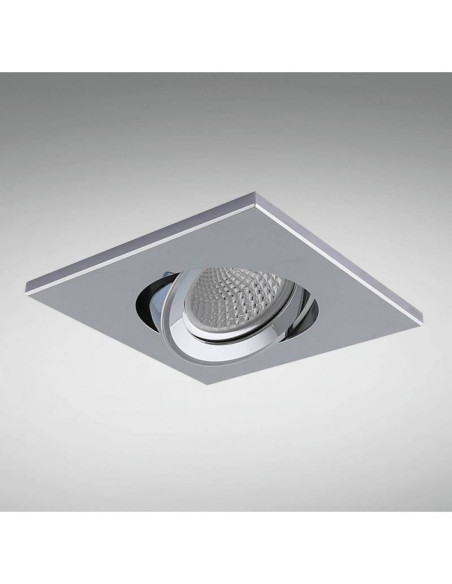 Pack de 2 und Aro Foco orientable Empotrable cuadrado grafito Cromo 98x98mm