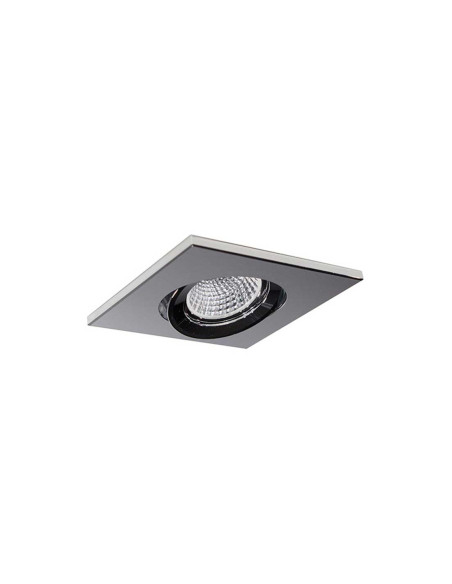 Pack de 3 und Aro Foco orientable Empotrable cuadrado grafito Cromo 98x98mm