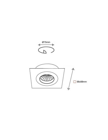 Pack de 3 und Aro Foco orientable Empotrable cuadrado grafito Cromo 98x98mm