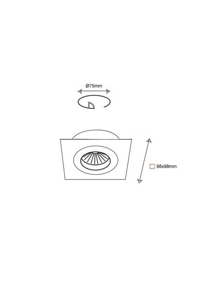 Pack de 3 und Aro Foco orientable Empotrable cuadrado grafito Cromo 98x98mm