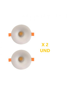 Pack de 2 und Foco Aro Redondo empotrar Blanco 11cm Corte 7,5cm para GU10 - Blanco