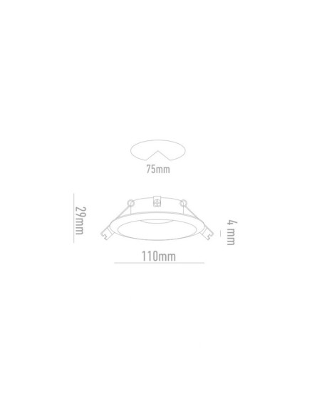 Pack de 3 und Foco Aro Redondo empotrar Blanco 11cm Corte 7,5cm para GU10 - Blanco