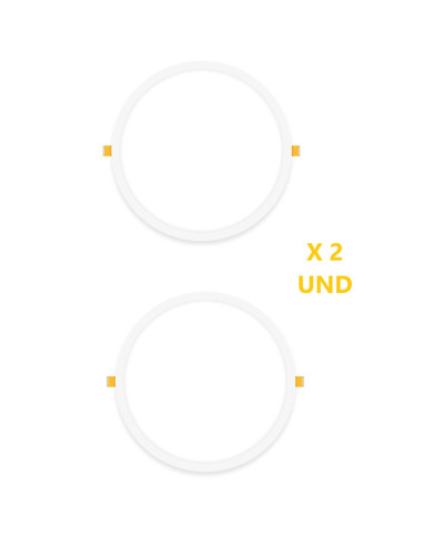 Pack de 2 und Foco LED Downlight plafon redondo blanco de 14cm, 9W 630lm Cálido, de empotrar