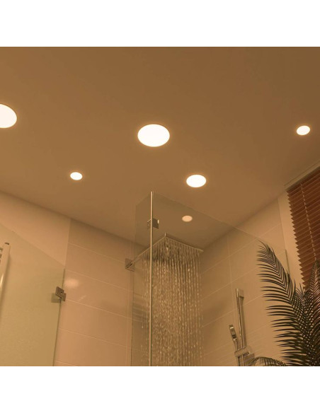 Pack de 3 und Foco LED Downlight Plafon redondo blanco de 14cm, 9W 630lm Cálido, de empotrar