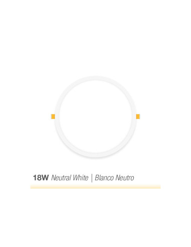 Pack 2 Foco LED Downlight panel empotrados redondo blanco de 22cm, 18W 1500lm - Blanco - 4000K Blanco Neutro