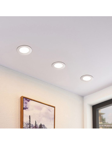 Pack 3 Foco LED Downlight panel empotrados redondo blanco de 22cm, 18W 1500lm - Blanco - 4000K Blanco Neutro