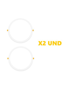 Pack por 2 und Foco LED Downlight Plafon Redondo Blanco de 17cm, 12W 900lm Cálido, de empotrar