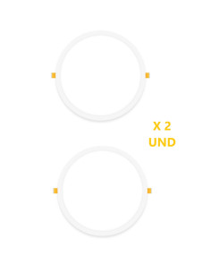Pack por 2 und Foco LED Downlight Plafon Redondo Blanco de 30cm, 24W 1920lm Frío, de empotrar