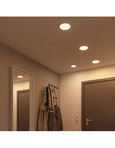 Pack de 2 und Foco LED Downlight Plafon Redondo Blanco de 30cm, 24W 1920lm Cálido, de empotrar