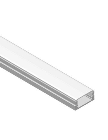 Pack de 4 und de Perfil de aluminio LED FLAT 17x7mm, Cover Opal Blanco, 1m - Aluminio