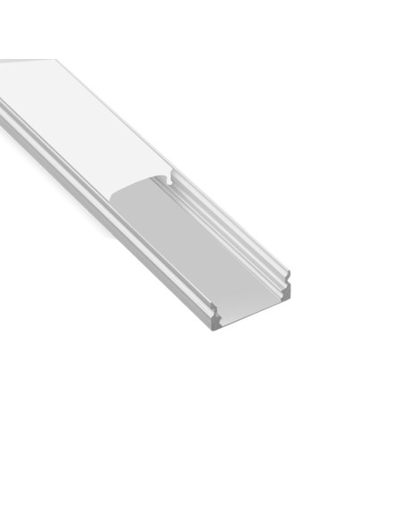 Pack de 4 und de Perfil de aluminio LED FLAT 17x7mm, Cover Opal Blanco, 1m - Aluminio