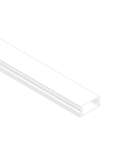 Pack de 4 und de Perfil de aluminio Blanco LED FLAT 17x7mm, Cover Opal Blanco, 1m - Blanco