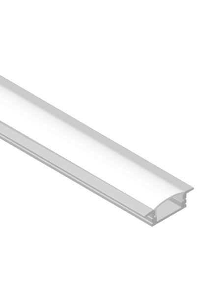 Pack de 4 und de Perfil de aluminio LED de EMBUTIR 17x7mm, Cover Opal, 1m - Aluminio