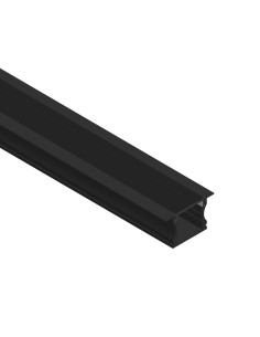 Pack 4 und Perfil de Aluminio de Embutir 15x17mm, Cover Negro Opal x1m - Negro