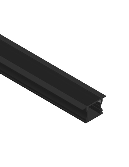 Pack 4 und Perfil de Aluminio de Embutir 15x17mm, Cover Negro Opal x1m - Negro