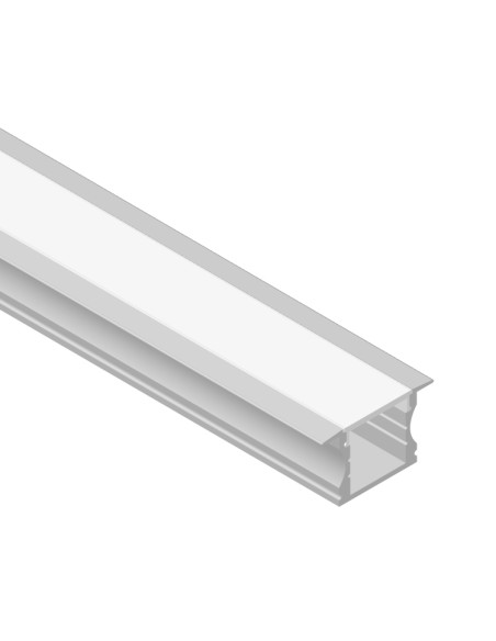 Pack de 4 und de Perfil de Aluminio de Embutir 15x17mm, Cover Opal x1m - Aluminio