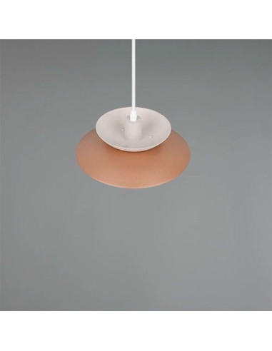 Colgante metal blanco pequeño para una bombilla E14 Amarila