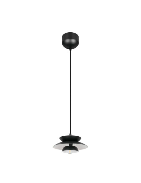 Colgante metal negro pequeño para una bombilla E14 Amarila