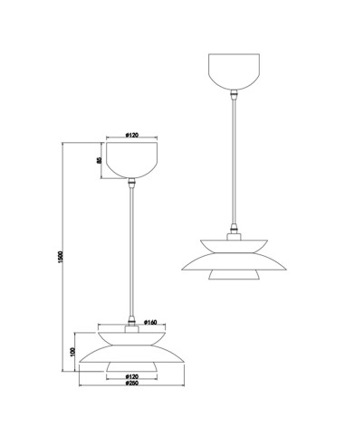 Colgante metal negro pequeño para una bombilla E14 Amarila