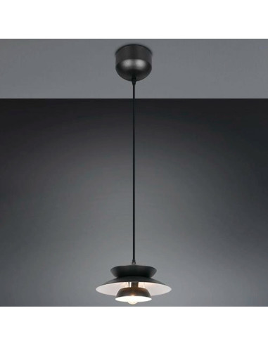 Colgante metal negro pequeño para una bombilla E14 Amarila
