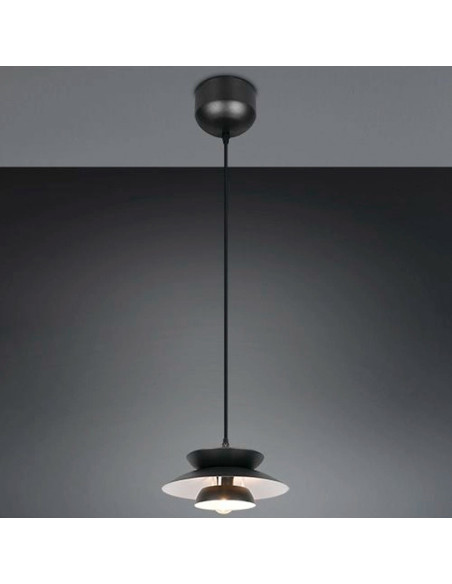 Colgante metal negro pequeño para una bombilla E14 Amarila