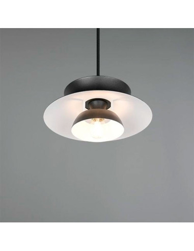 Colgante metal negro pequeño para una bombilla E14 Amarila
