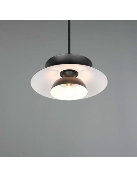 Colgante metal negro pequeño para una bombilla E14 Amarila