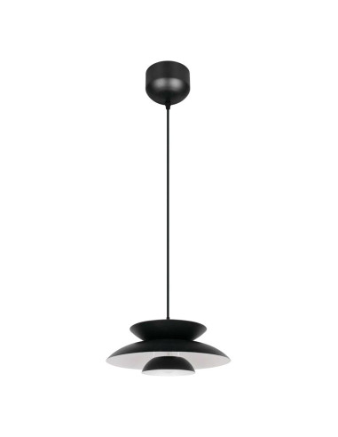 Colgante metal negro grande para una bombilla E27 Amarila