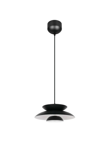 Colgante metal negro grande para una bombilla E27 Amarila