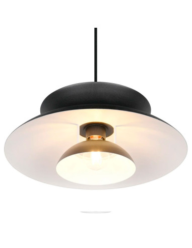 Colgante metal negro grande para una bombilla E27 Amarila