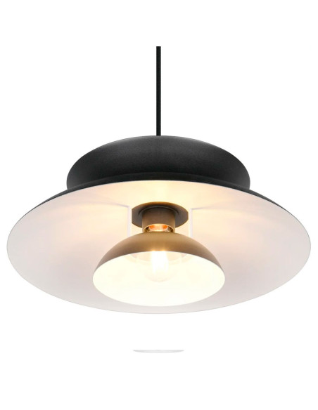 Colgante metal negro grande para una bombilla E27 Amarila