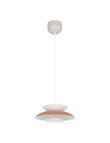 Colgante metal blanco grande para una bombilla E27 Amarila