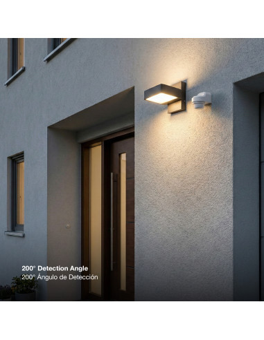 Sensor de Movimiento para Exterior 1000W 10-2000Lux, 2-16m IP65
