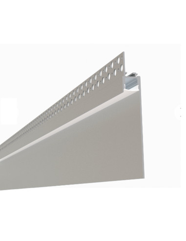 Perfil de Aluminio con Ala para Embutir, Anodizado Difusor 120x19mm, con Cover Opal Blanco x2.5m