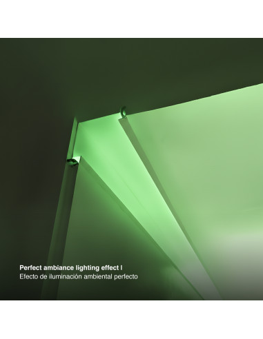 Perfil de Aluminio con Ala para Embutir, Anodizado Difusor 120x19mm, con Cover Opal Blanco x2.5m