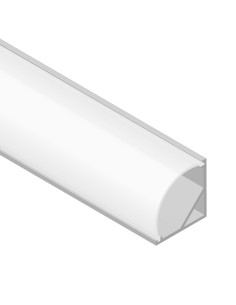 Perfil de Aluminio Esquinero Curvo 30x30mm Anodizado, Cover Opal Blanco x2m