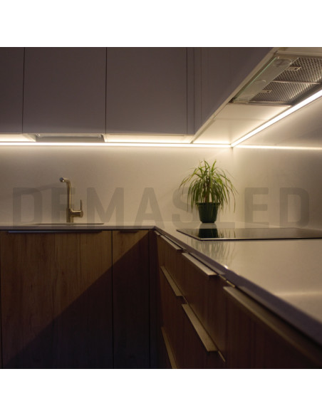 Perfil de Aluminio Esquinero Curvo 30x30mm Anodizado, Cover Opal Blanco x2m