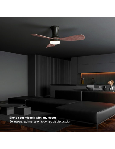 Ventilador de Techo con Luz LED CCT 920x265mm Madera Oscura 22W con Control Remoto AC100-240V I