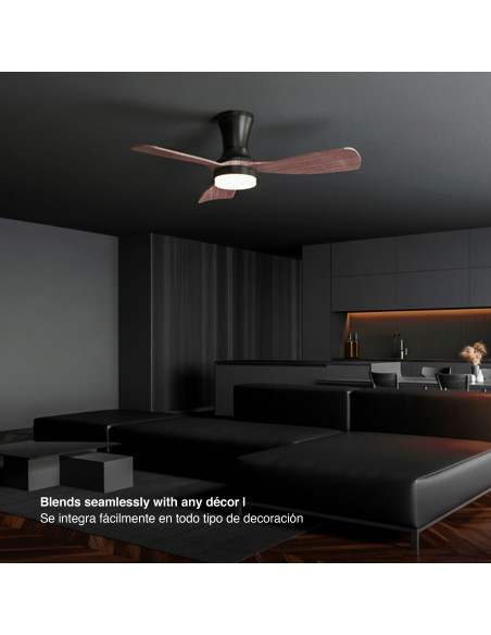 Ventilador de Techo con Luz LED CCT 920x265mm Madera Oscura 22W con Control Remoto AC100-240V I