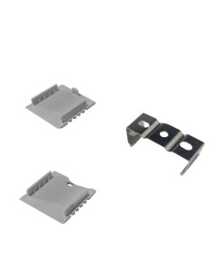 Kit de 2 tapas y 2 clips para perfil de aluminio, PER-20-2M