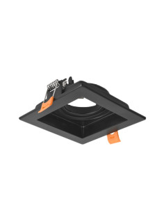 Spot Móvil Negro Metálico 10X10cm Corte 9X9cm para Bombilla GU10