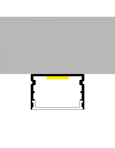 Perfil de Aluminio superficie 20x15mm Anodizado, Cover Opal Blanco x2m