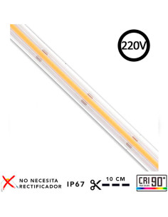 Tira LED IP67 COB 220V - 14W/m Blanco ultra cálido 2700K 1m