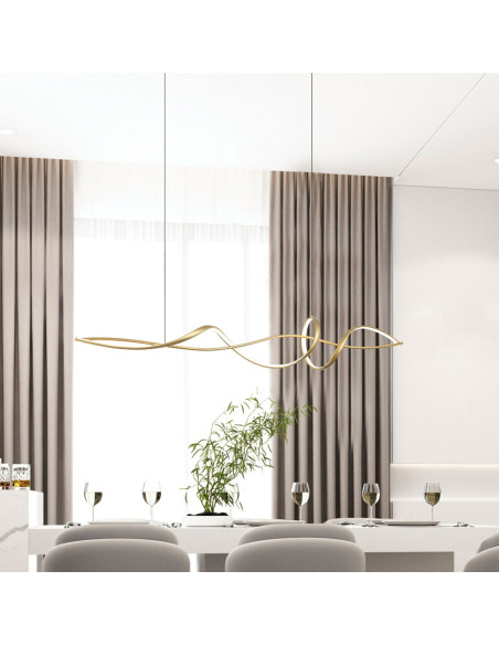 Lámpara colgante de interior LED 27W 3000K aluminio dorado