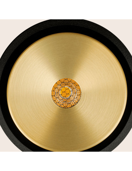 Lámpara colgante LED individual 9W Metal Negro y Dorado