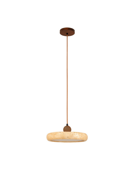 Lámpara colgante LED 22W 3000K de piedra natural y madera marrón