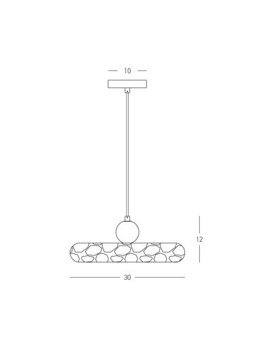 Lámpara colgante LED 22W 3000K de piedra natural y madera marrón