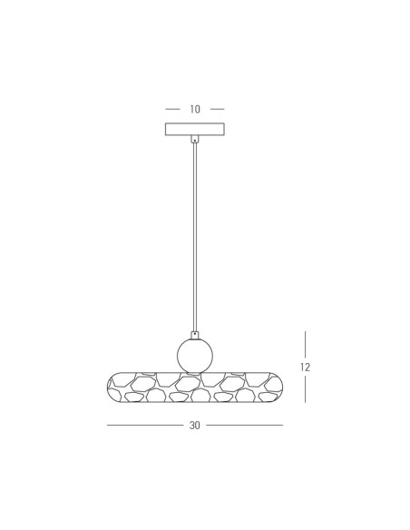 Lámpara colgante LED 22W 3000K de piedra natural y madera marrón