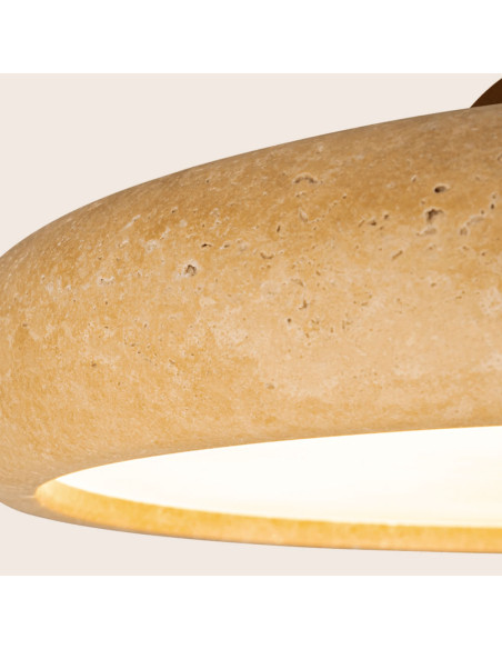 Lámpara colgante LED 22W 3000K de piedra natural y madera marrón