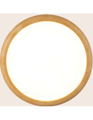 Lámpara colgante LED 22W 3000K de piedra natural y madera marrón